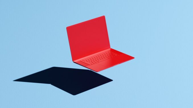A decade in, bootstrapped Thinkst Canary reaches $20M in ARR Conceptual image of a red laptop floating mid-air on a blue background with a hard shadow