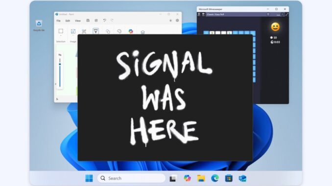 Signal's new Windows update prevents the system from capturing screenshots Signal